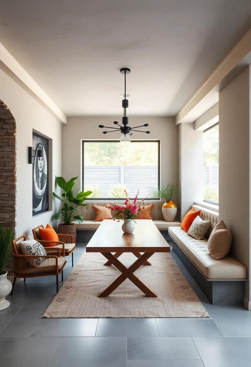 Outdoor-Inspired: Bring ‍the charm of outdoor dining indoors by creating a built-in seating​ space ‍surrounded by ⁣natural‌ materials and‌ soft lighting