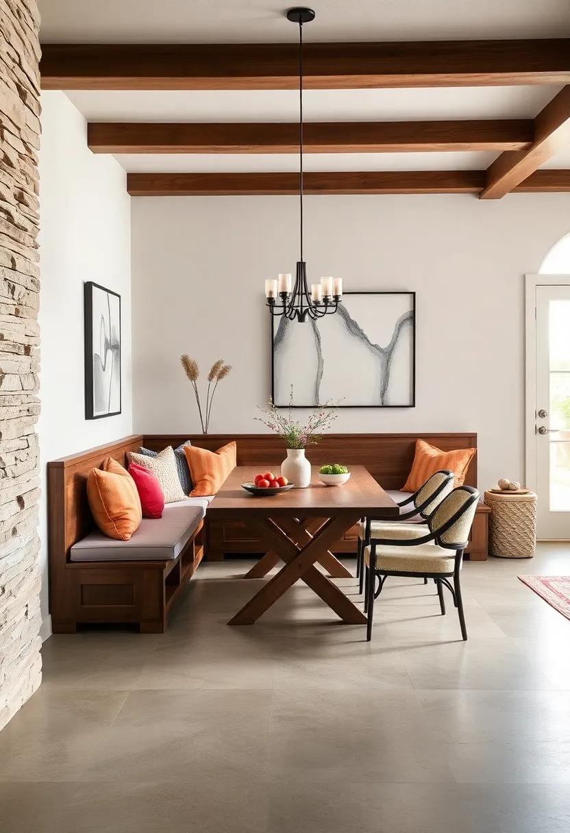 Rustic Charm:​ Utilize reclaimed wood for a built-in dining bench that brings warmth and character to⁤ your dining room ⁢style