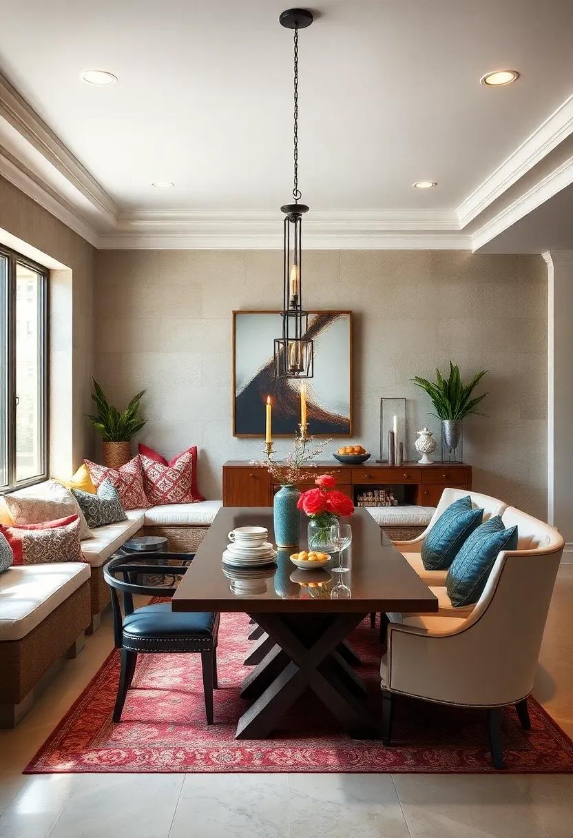 Transitional Design: Combine built-in⁢ seating⁢ with transitional design ⁤elements ⁣for a stylishly⁣ versatile dining room that ‌evolves with your taste