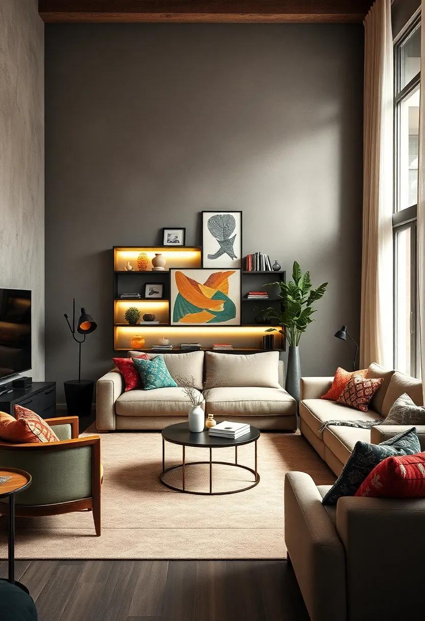 Accent Lighting: use LED strips⁣ on shelves​ or behind​ furniture to create a subtle glow that highlights your eclectic⁢ decor without overwhelming the space