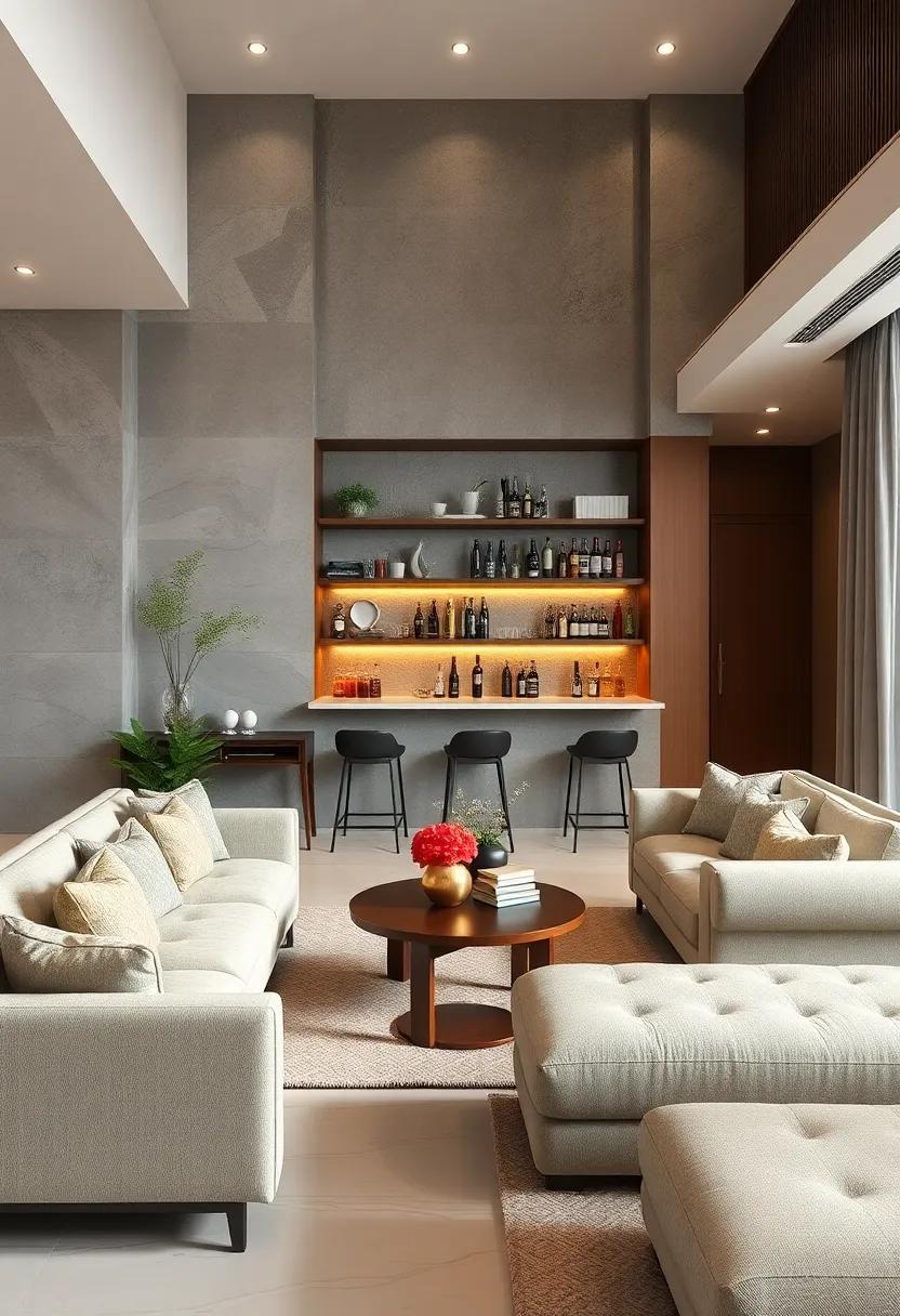 Hidden Talents: Uncover the beauty of cleverly ⁤concealed bars that blend seamlessly​ into your living room ⁤decor, providing‌ style ⁤without compromising ⁢space