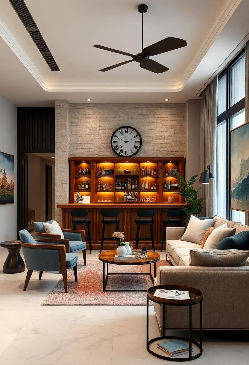 Timeless Classics: Delve ⁤into the charm ⁤of a classic wooden bar that offers both style and a sense of history, anchoring your living room's design