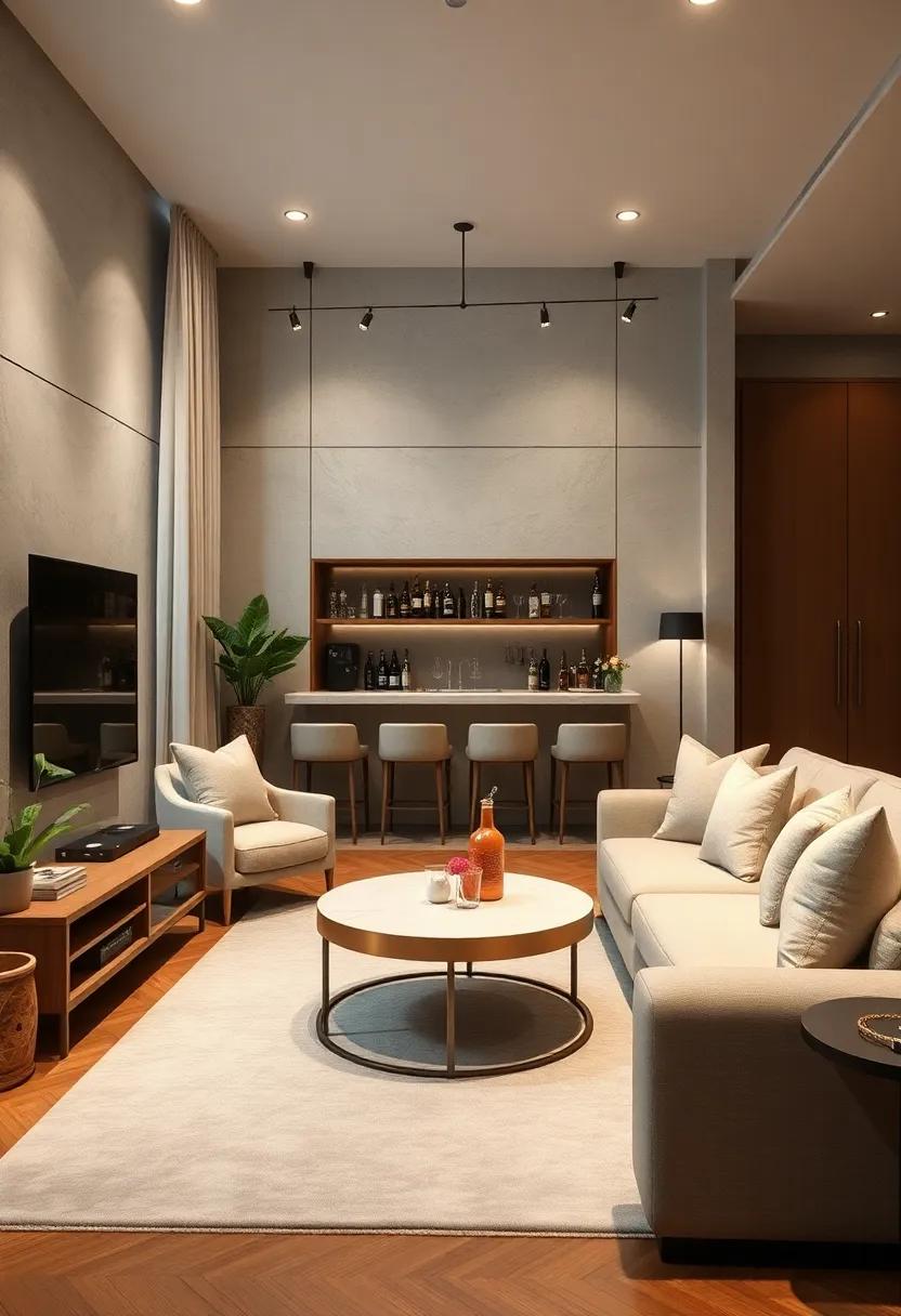 elegant Enclaves: Transform a cozy corner of your living room into a stylish mini-bar​ with plush seating and elegant finishes, perfect for intimate‌ gatherings