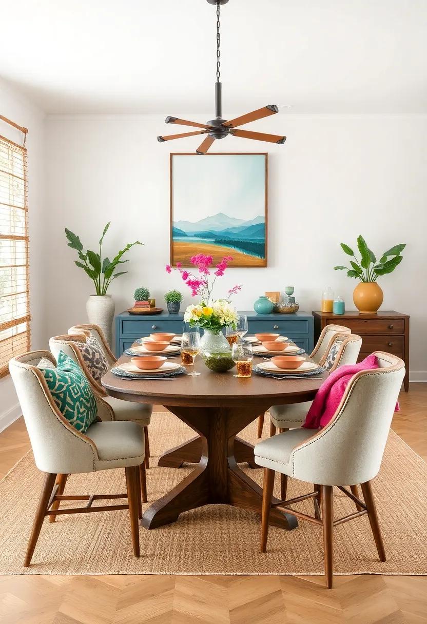 add a splash of Color with Decor: Introduce vibrant‍ colors through accessories like cushions, artwork, or table decor that can be ⁢easily ‌changed‌ seasonally