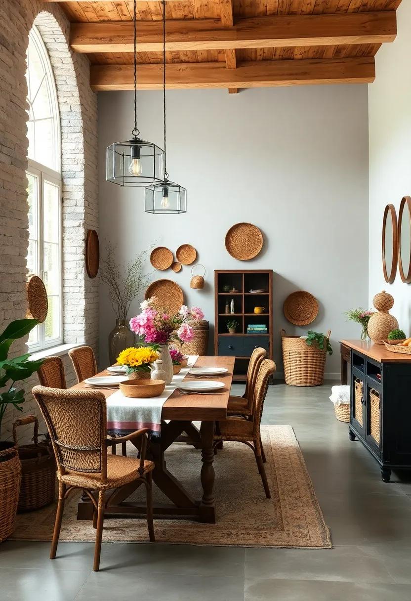 Incorporate Woven Baskets: Use ‍decorative‍ baskets for storage or ⁤as‍ decorative ‌accents ‍to enhance ​the cozy ambiance‍ of‍ your dining area