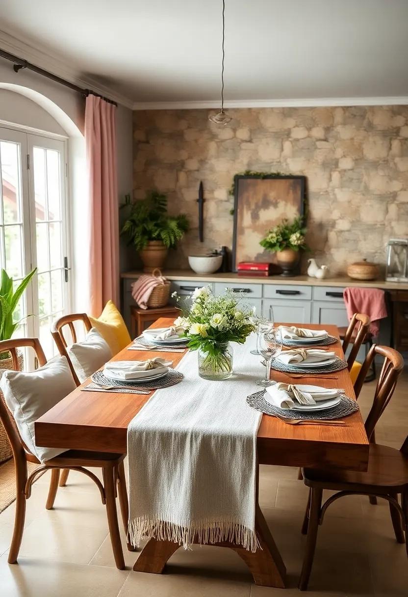 Layer‍ Textiles: Use table ​runners,‌ cloth napkins, and charming placemats in various textures to add warmth and⁤ personality to your dining space