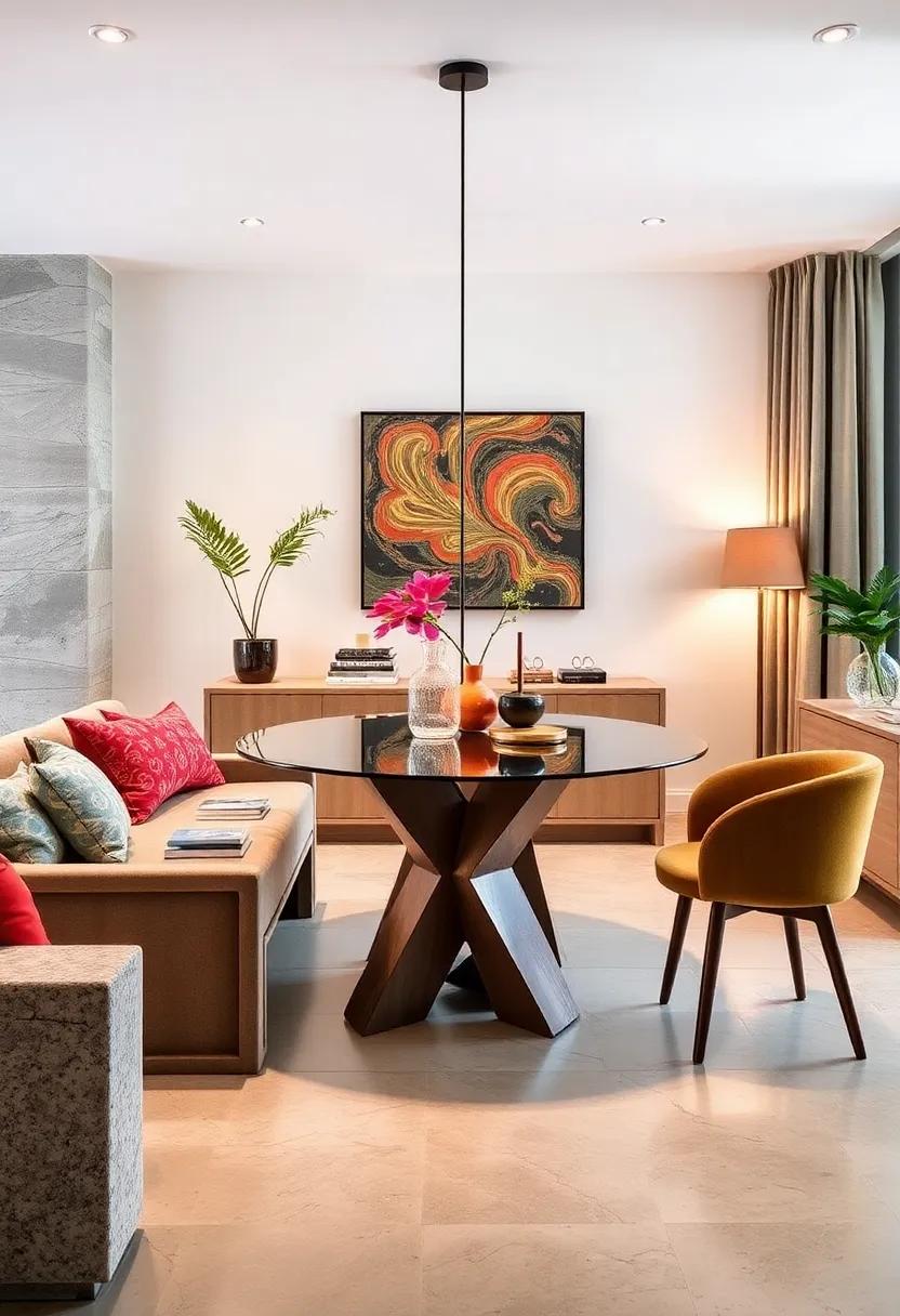 The Artistic Piece: With a sculptural base, this foldable table serves as both a dining ⁣surface ⁢and a conversation ​starter, making it a true statement piece