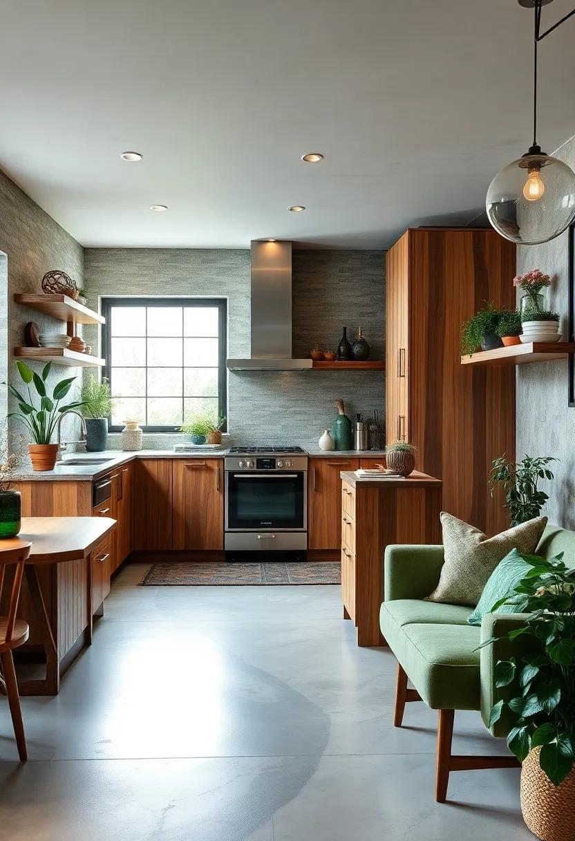 Eco-Chic Elegance: Discover how reclaimed wood cabinets paired with ⁤modern green accents create a warm​ and inviting kitchen atmosphere that radiates sustainability