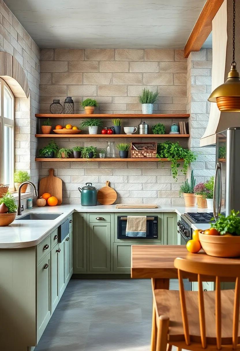 Rustic Farmhouse vibes:⁣ Uncover the charm of a farmhouse kitchen that combines vintage ⁤decor with ⁢sustainable ⁤materials,highlighting open shelving ⁣filled with herb pots and organic produce