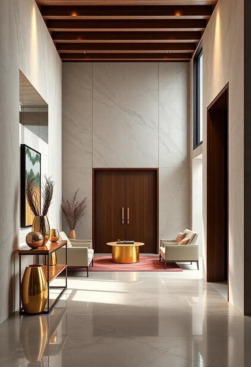 Artful Gold Sculpture: Make a bold statement with​ a striking gold sculpture, adding an unexpected artistic⁣ flair to the entryway