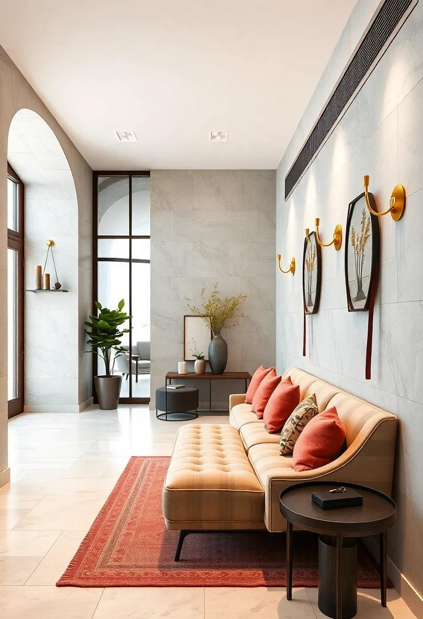 Chic Gold Wall Hooks: Incorporate gold wall hooks that add a touch of sophistication while providing practical storage⁤ for⁣ coats and bags