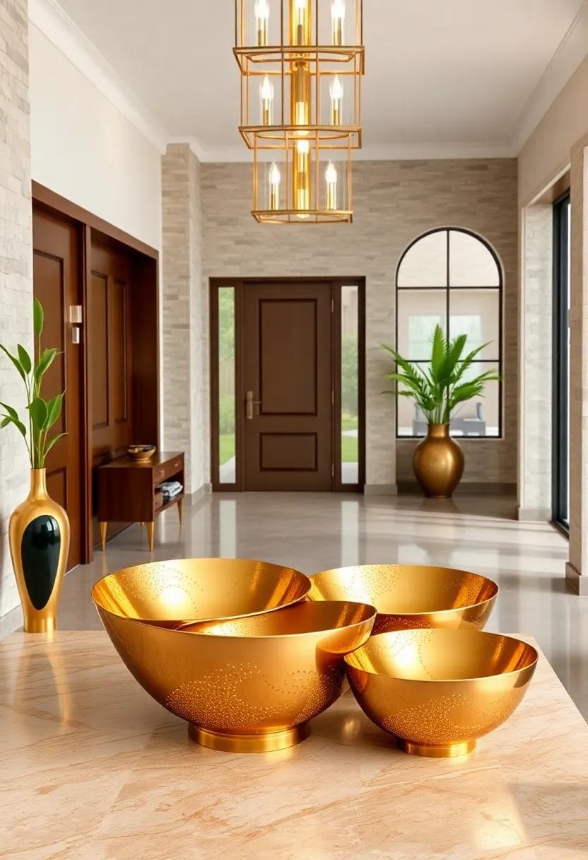 Glittering gold Decorative Bowls: ⁣Place polished⁤ gold bowls on a ‌console to house small items such ‍as keys or mail while adding shine to your decor