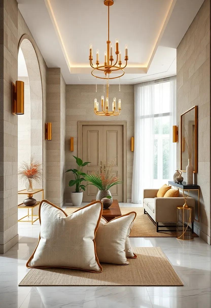 Gold-Trimmed​ Accent Pillows: Soft, plush pillows⁤ in gold tones‍ can bring a touch of comfort along ⁢with elegance to a nearby seating area