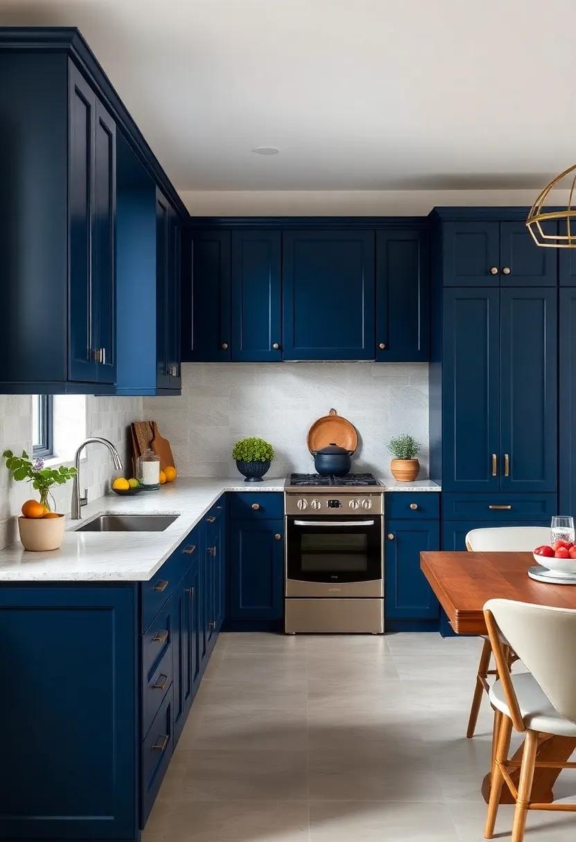 Bold Navy Blue: A rich, deep hue ⁤that adds a touch of elegance and​ sophistication to‌ any kitchen space
