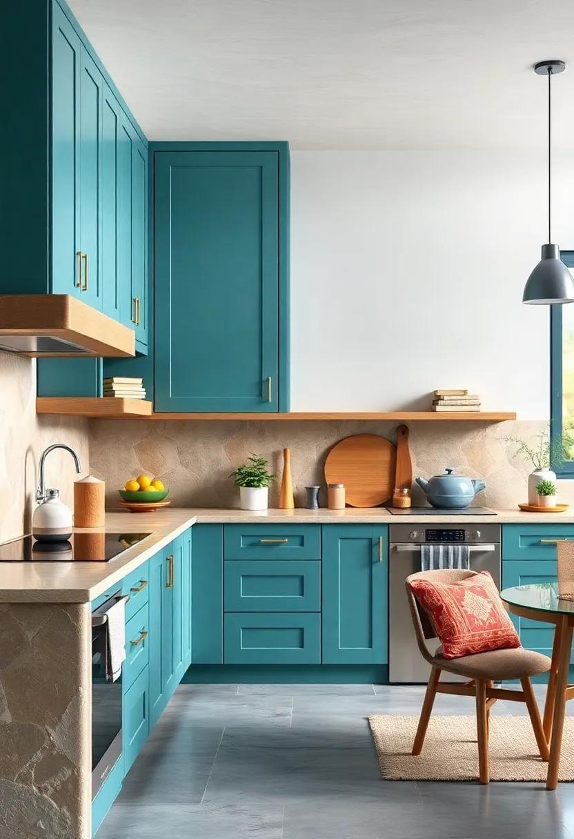 Muted Teal: Perfectly balancing⁢ blue and green, muted teal‌ cabinets create a cozy yet refreshing environment that invites creativity