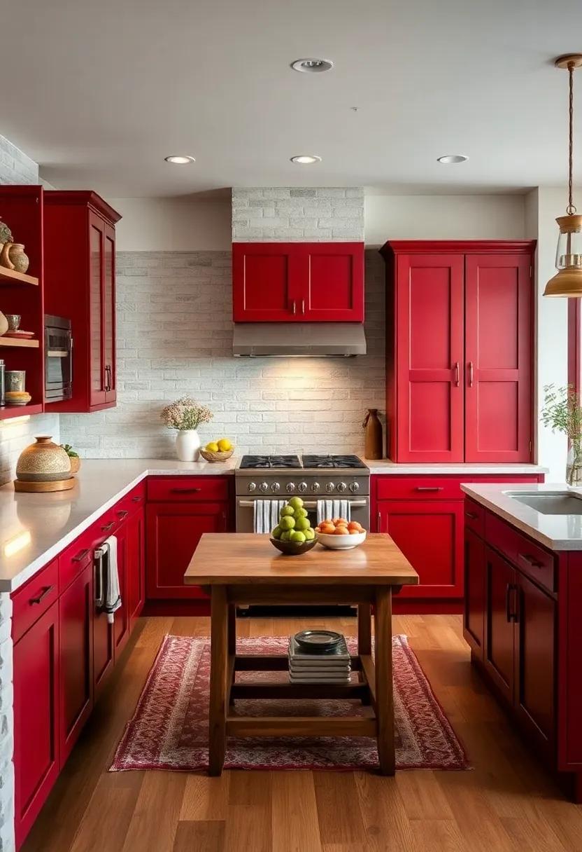 Rustic Barn Red: Channel ⁢a ⁢farmhouse vibe with deep barn⁤ red cabinets, notably warm ⁢and inviting for ⁢a cozy cooking nook