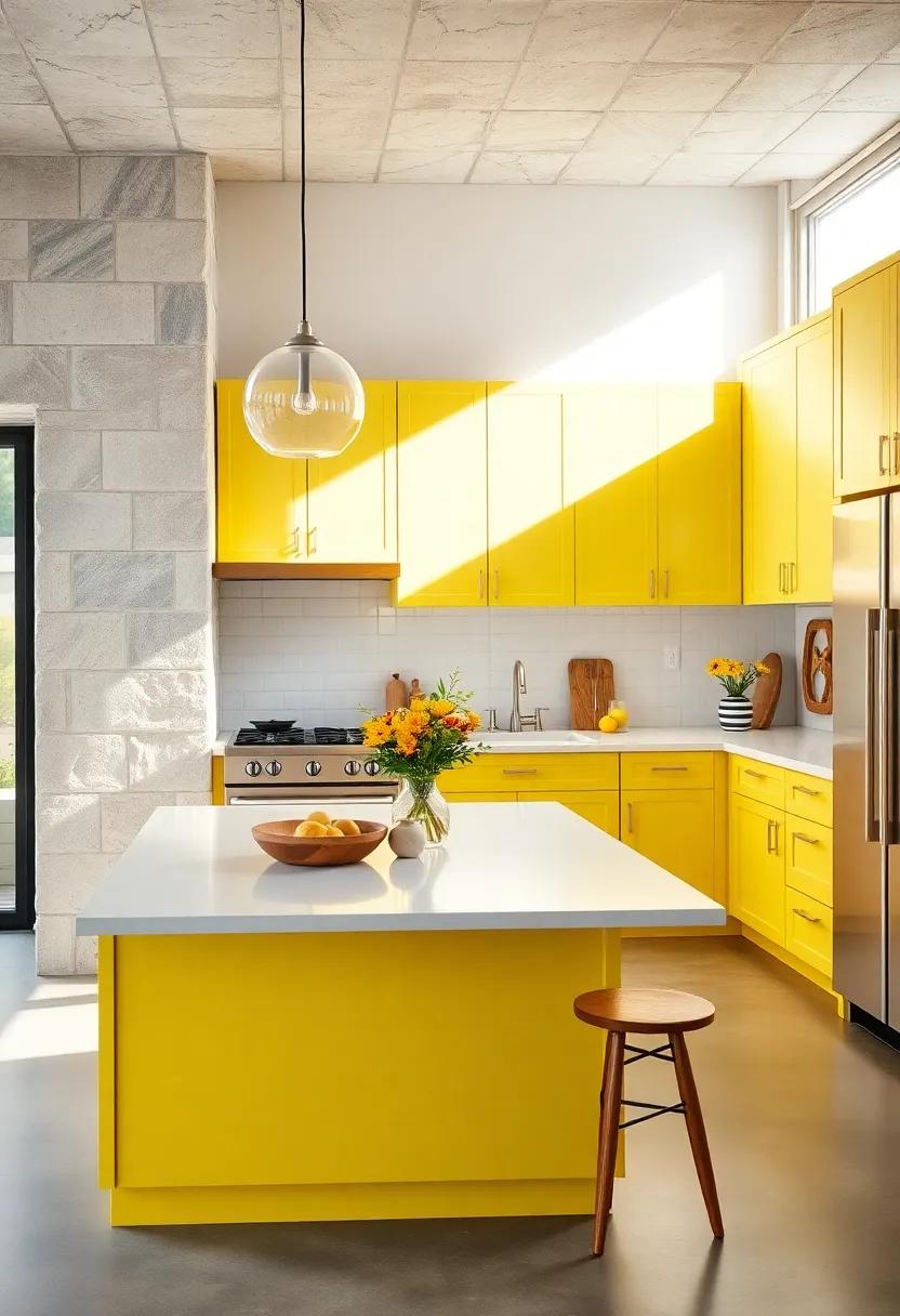 Sunny​ Lemon​ Yellow: Bright‍ and ​playful, ‌lemon yellow cabinets can ⁤invigorate your kitchen, making it a sunny gathering space