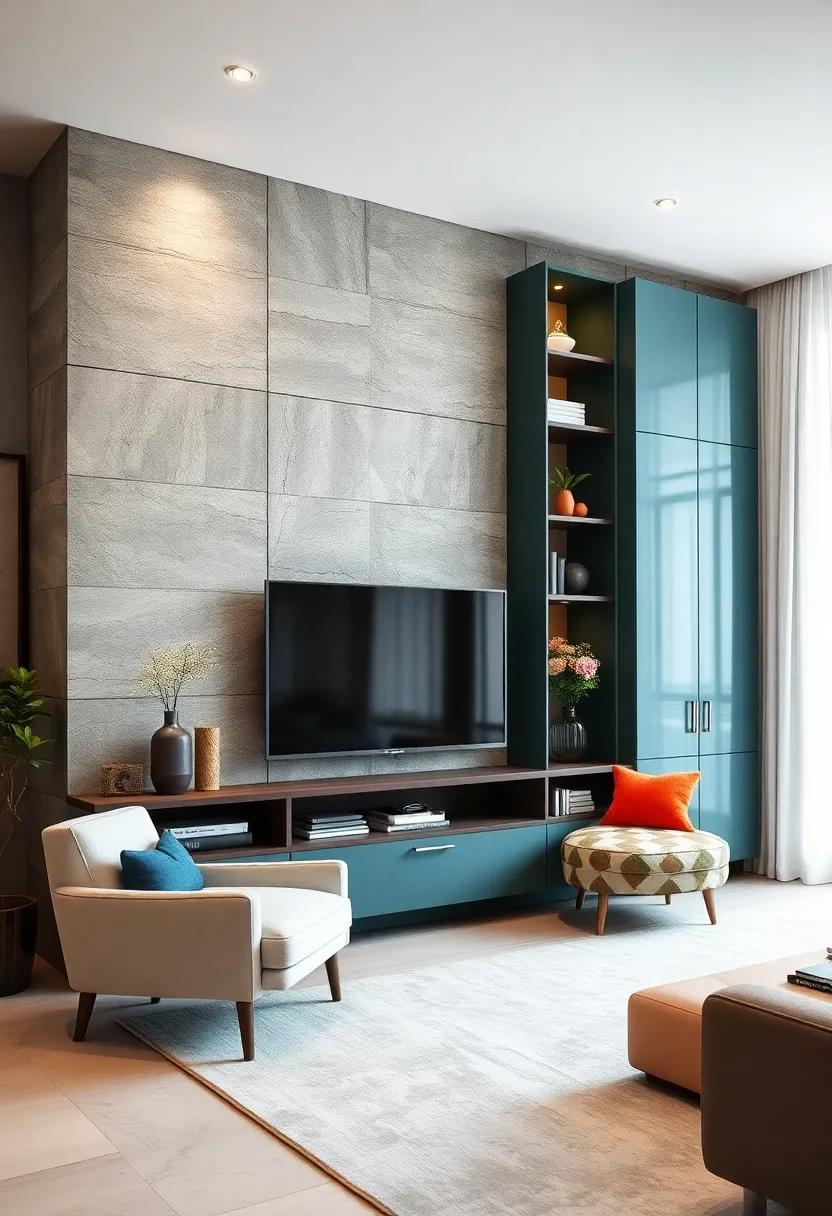 Color‍ Pop: Inject personality into ⁢your living⁢ room ‍with a ⁢boldly colored wall unit that ⁤serves as a statement‌ piece while providing substantial ⁤storage functionality