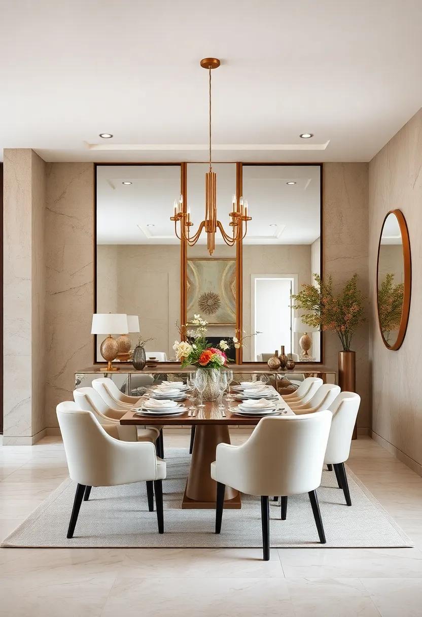 Utilize large mirrors strategically positioned to ⁢reflect light and create an illusion of space in ​your dining ‍area