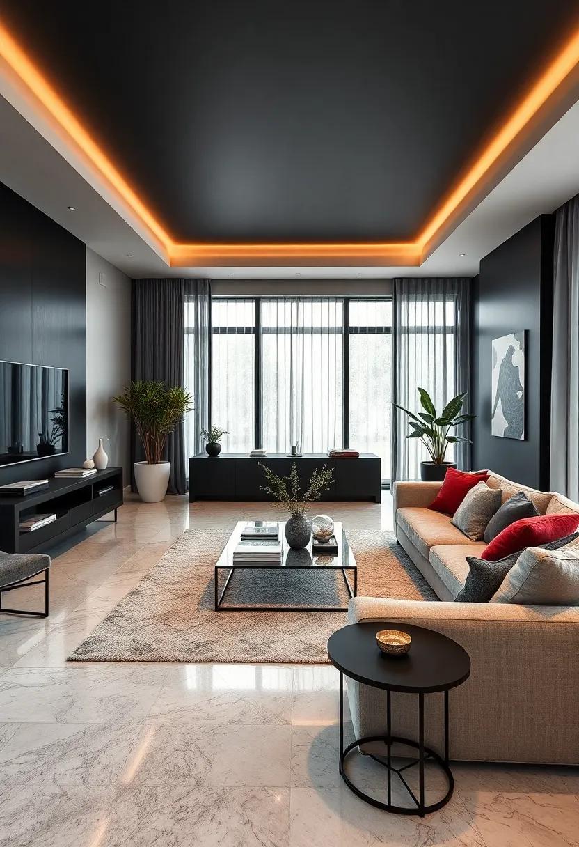 Embrace Minimalism: Showcase sleek, modern furniture with clean lines to create an uncluttered monochrome look