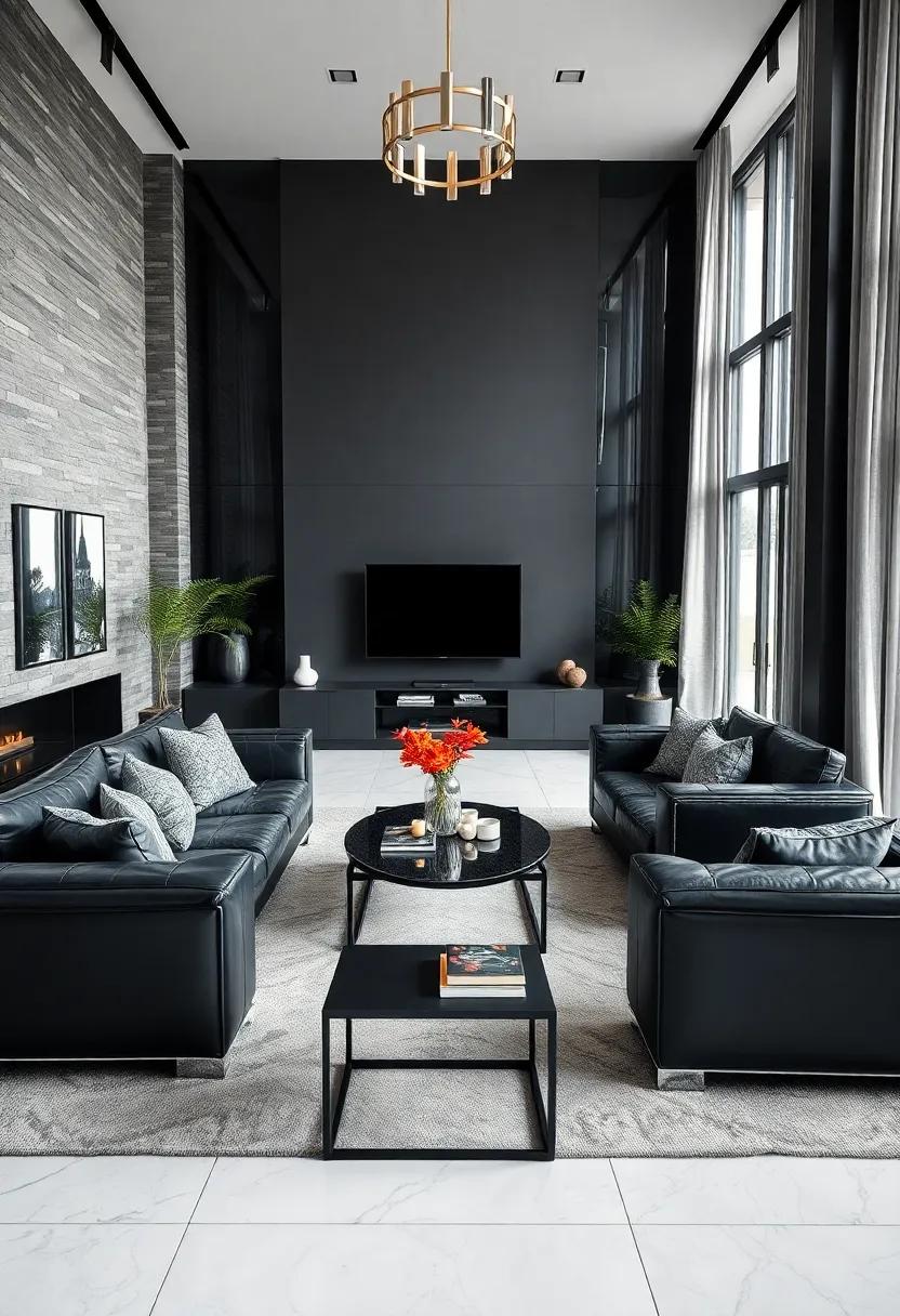 Piano‌ Black Furniture: Opt for high-gloss black furniture pieces ​that reflect light and amplify the luxury ⁤feel ​of the space