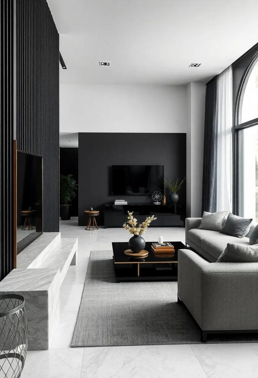 Stylish Console Tables: A sleek black ⁣console table⁢ near the entrance or against a wall⁣ can provide both function and flair