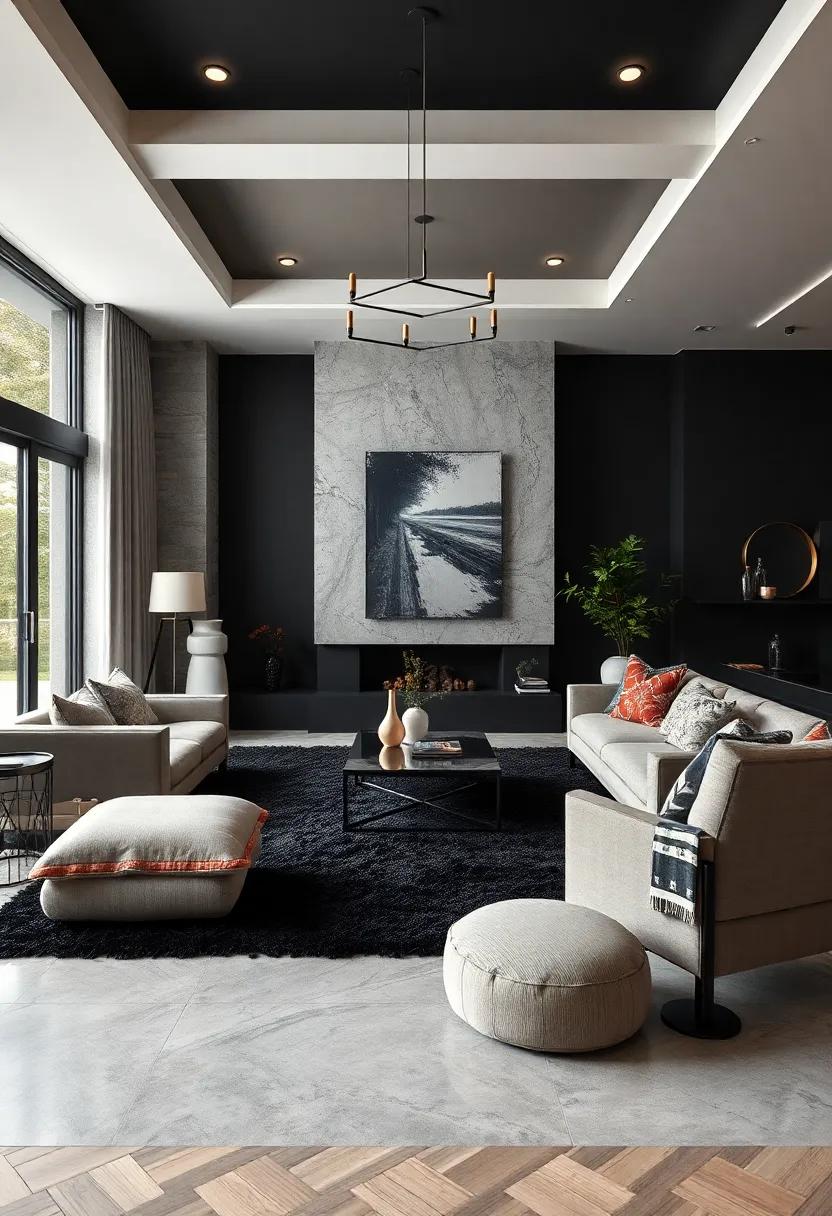 Plush Area ⁣Rugs: Lay down⁤ a soft,‍ black shag ⁤rug to create warmth and comfort underfoot ​against hardwood or stone floors