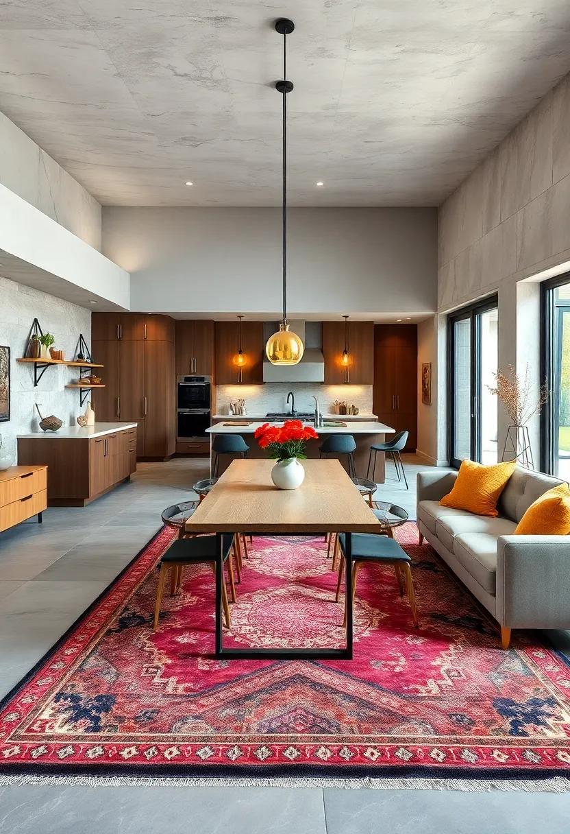 Area ⁢Rugs: ‌Explore the use of​ area rugs ⁣to define ‍spaces​ within your open ⁢concept ⁣layout, adding warmth and comfort to both​ your kitchen ‌and dining zones