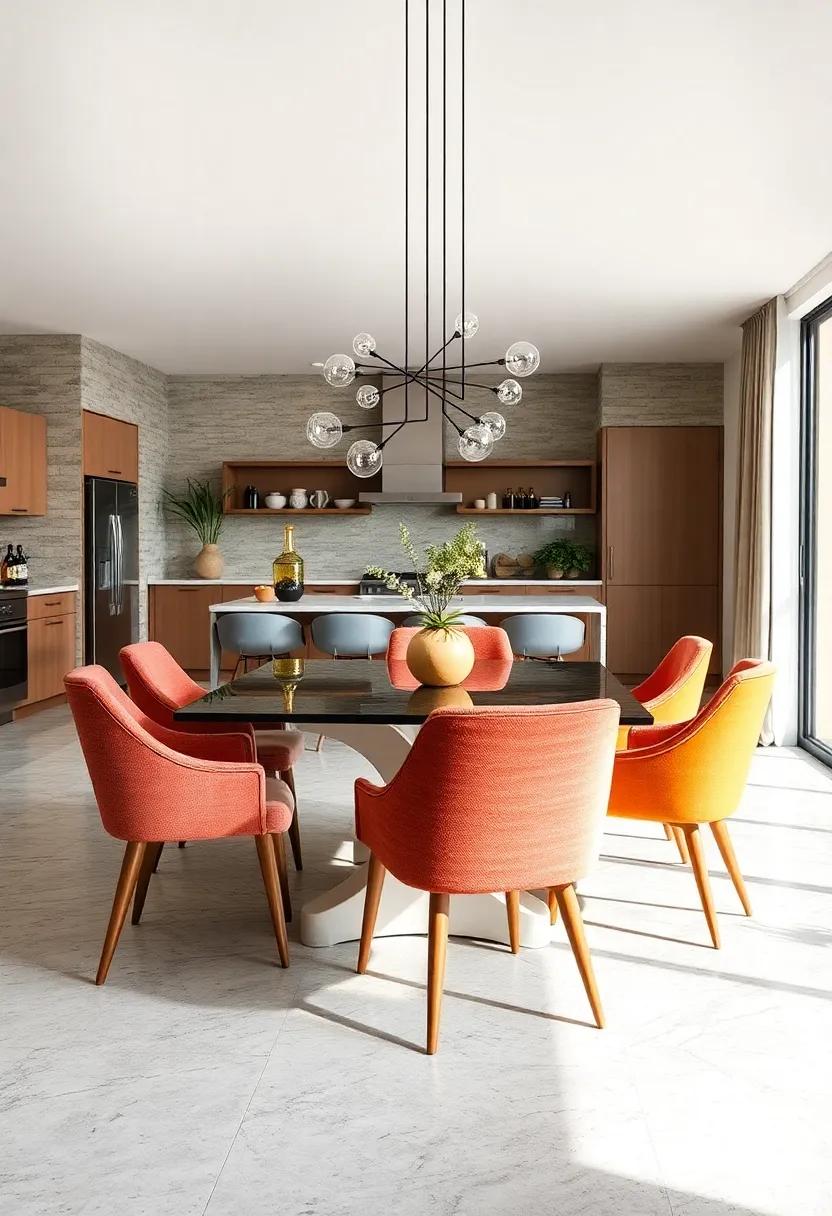 Unique⁢ Dining ‌Chairs: Mix and match‌ dining chairs for an ‍eclectic vibe,‍ showcasing different styles and colors that reflect your‌ individuality
