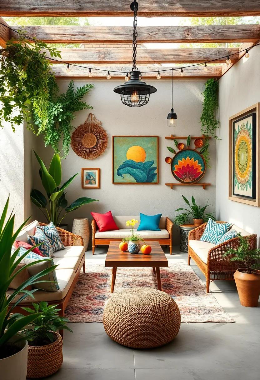 Display Your Favorite Art – Hang outdoor-friendly art pieces⁣ to express individuality and amplify your bohemian spirit