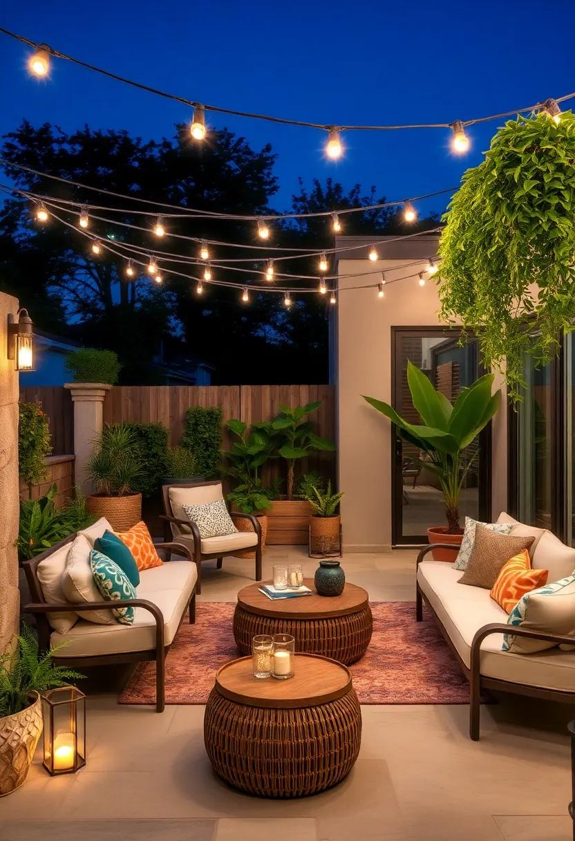 Install String Lights – Drape warm, twinkling string lights overhead to create a‍ magical ambiance for nighttime enjoyment