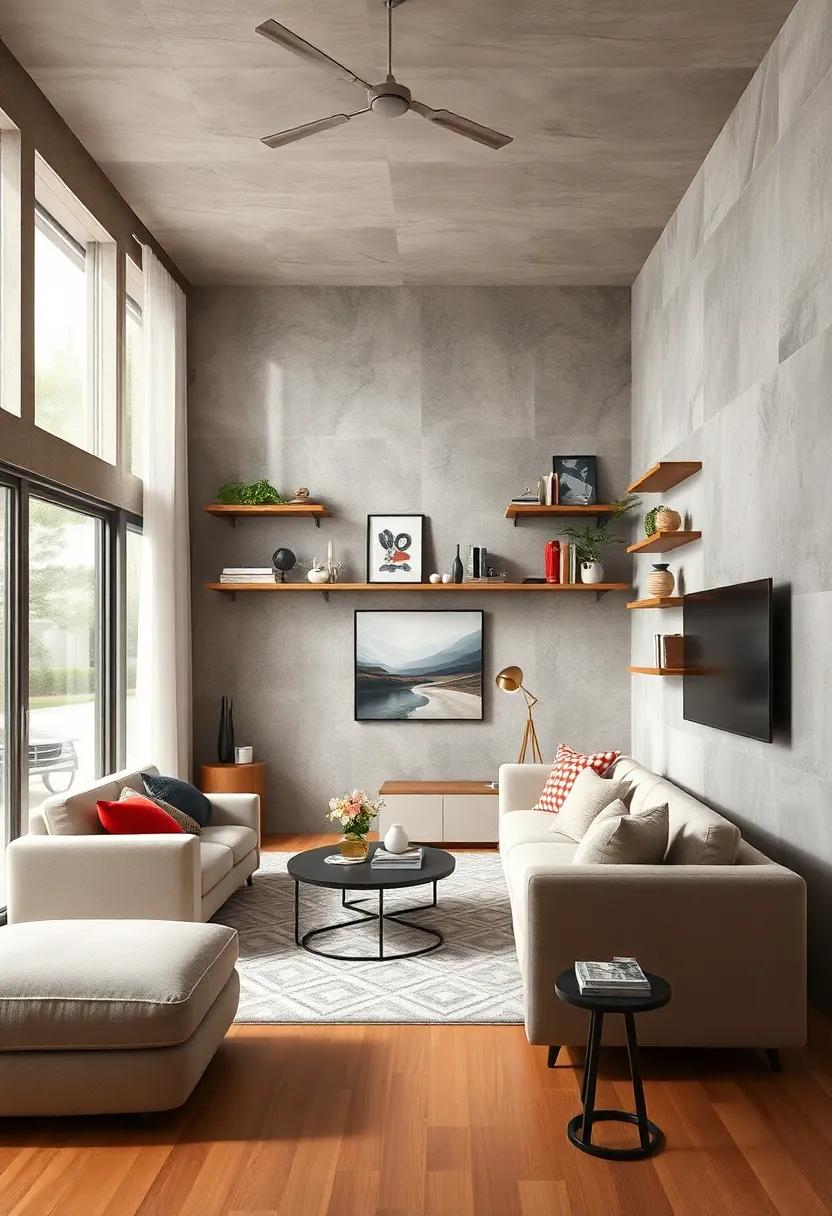 Create Vertical Interest with‌ Shelving:⁣ Install floating shelves or tall bookcases to draw the eye upwards and maximize​ vertical space