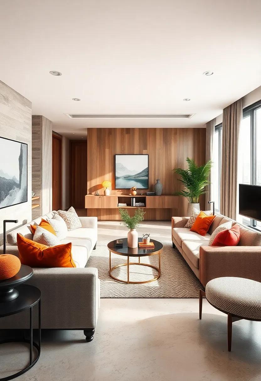 Use Area Rugs to Define Spaces: Strategically place area rugs to create distinct zones for lounging and dining within the open layout