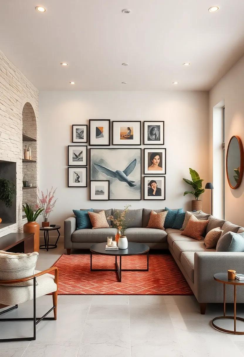 Curate Artful Displays: Hang a gallery wall with framed art‍ or family ‍photos to inject ‌personality and charm into the space