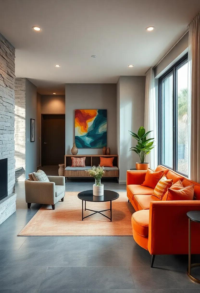 Accent⁤ with Bold Colors: Add pops of‌ vibrant color through cushions, artwork, or a statement armchair to‍ liven up the environment