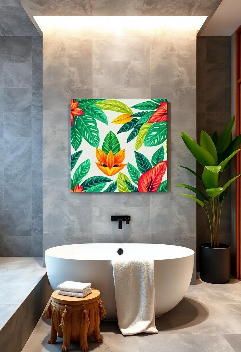 Tropical ‌Fabric Wall Art: Use fabric ⁣with colorful tropical prints to create wall ⁤art;‌ simply stretch​ it over a canvas for a‌ modern and ⁤playful look