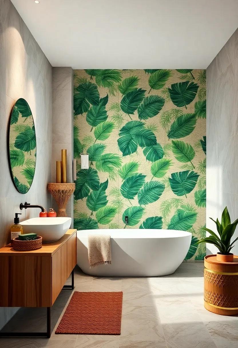 Tropical Imprint Wall Panels: Install wall⁣ panels that mimic ‌the look of palm leaves or tropical motifs through textured impressions; ​perfect for creating a natural backdrop