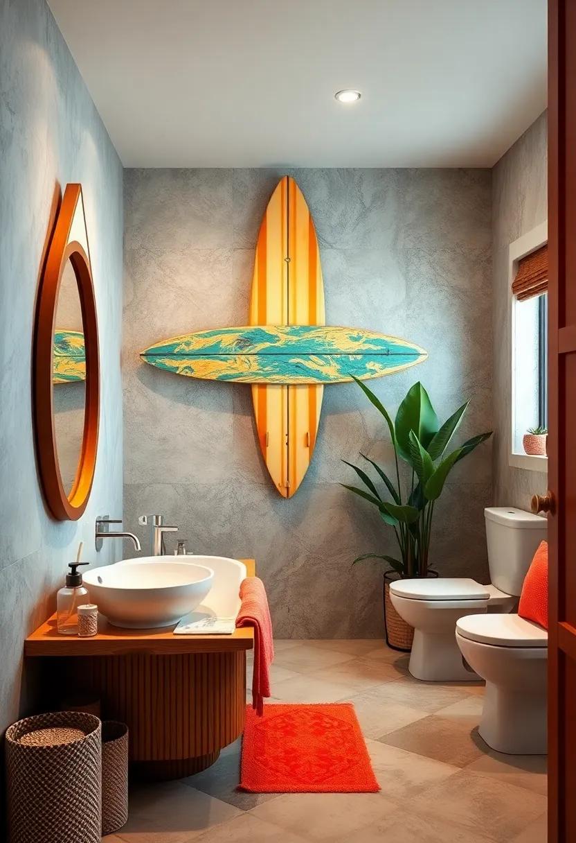 Vintage Surfboard display: Hang a‍ vintage surfboard on the wall as a quirky ⁤focal‍ piece, ​adding a fun,⁢ relaxed element that ⁤captures the ​spirit of⁢ tropical vacations