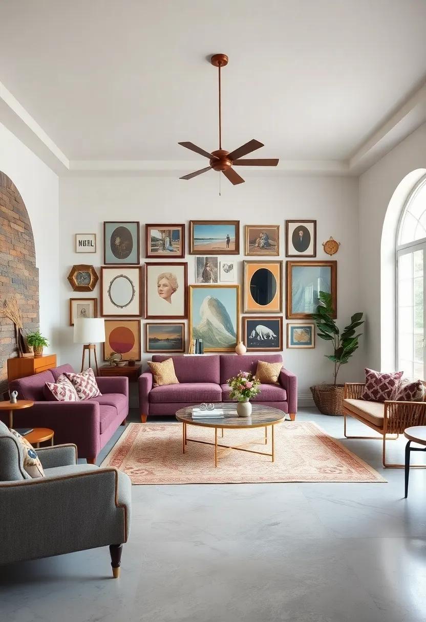 Curate a Gallery Wall: Showcase an eclectic mix of vintage art, ⁢photographs,⁤ and mirrors in a variety of frames to‌ transform ⁤a blank wall into a focal point filled with ⁢personality