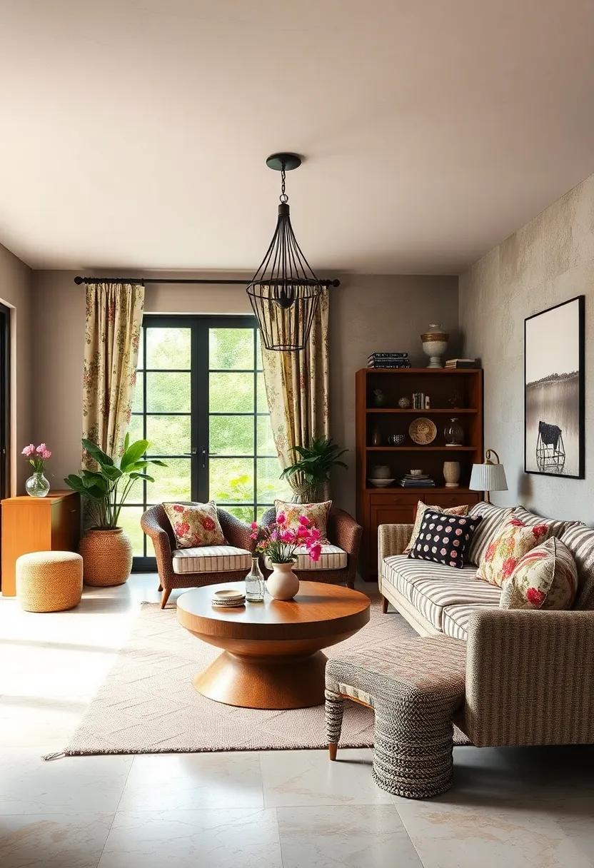 Mix-and-Match Patterned fabrics: Combine floral prints with⁤ polka dots and stripes⁢ on cushions,curtains,and upholstery to achieve that perfect ⁢vintage eclectic touch