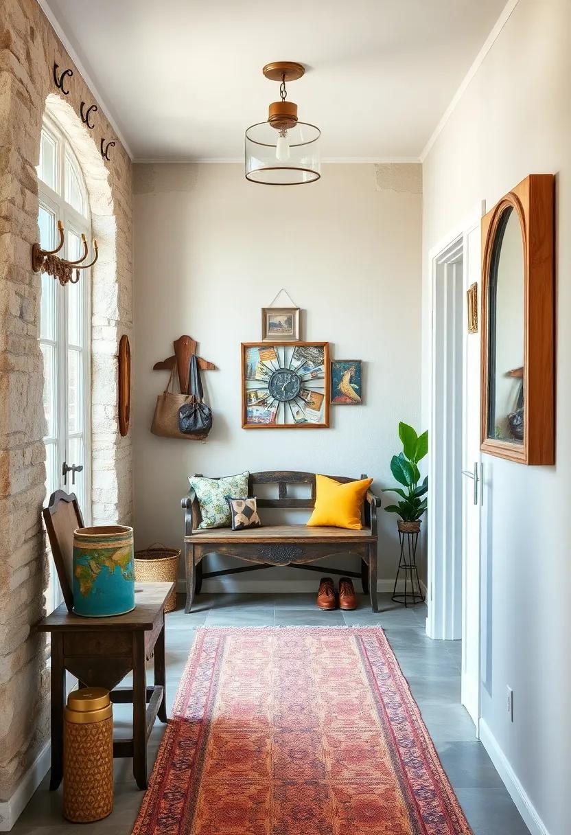 Create a nostalgic ⁢Entryway: Vintage hooks, an⁣ antique bench, and‌ old ​postcards can ⁣set a welcoming tone while also being functional ⁤and aesthetically pleasing