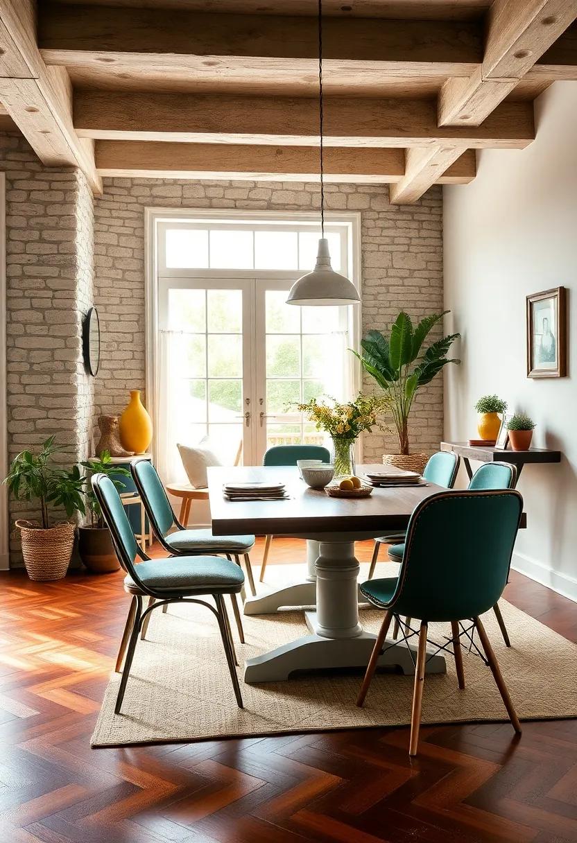 Feature a retro⁤ Dining Set: Combining ‌mismatched ‍chairs​ with ​an antique table can⁤ create an inviting and⁢ homey⁣ dining experience that tells a story