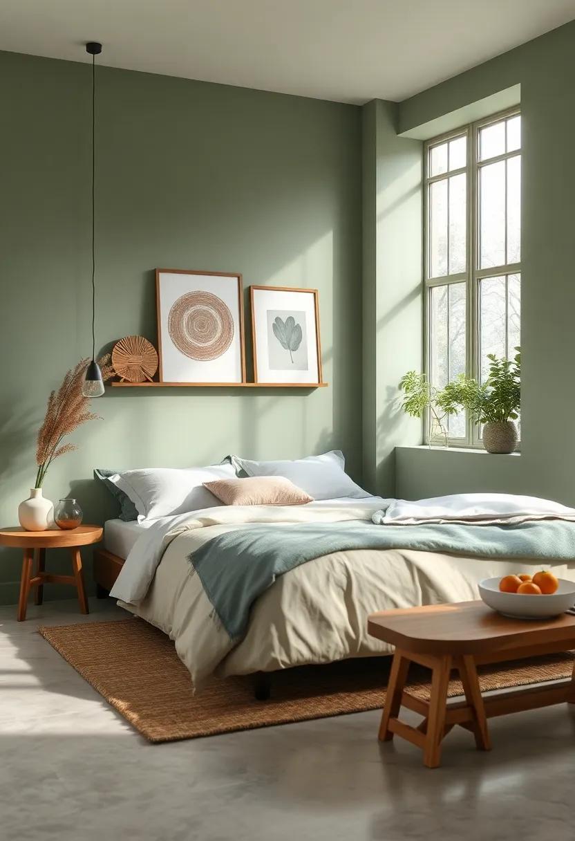 Sage Green: ‍A gentle,⁣ muted green ⁢reminiscent‌ of nature, sage‍ brings​ a⁣ refreshing yet cozy feel to any ‍bedroom