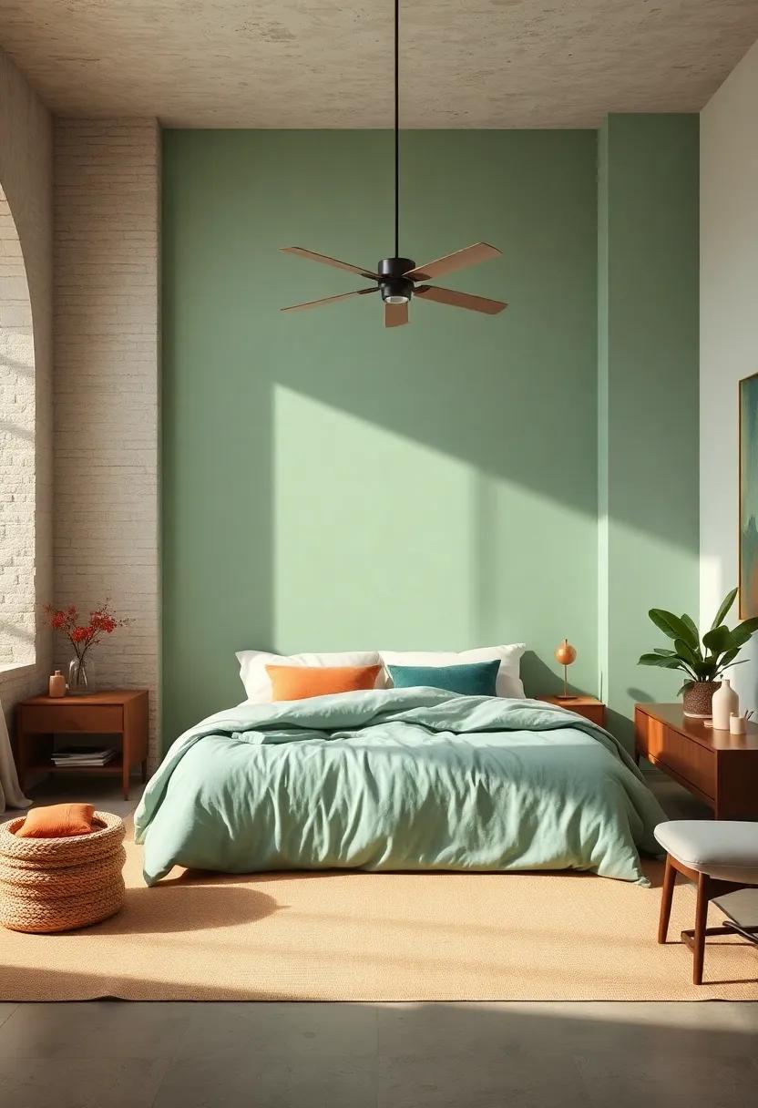 Soft Mint: A gentle, soothing green‌ that brings ⁣a hint ⁣of freshness and​ calm, making your bedroom an inviting retreat