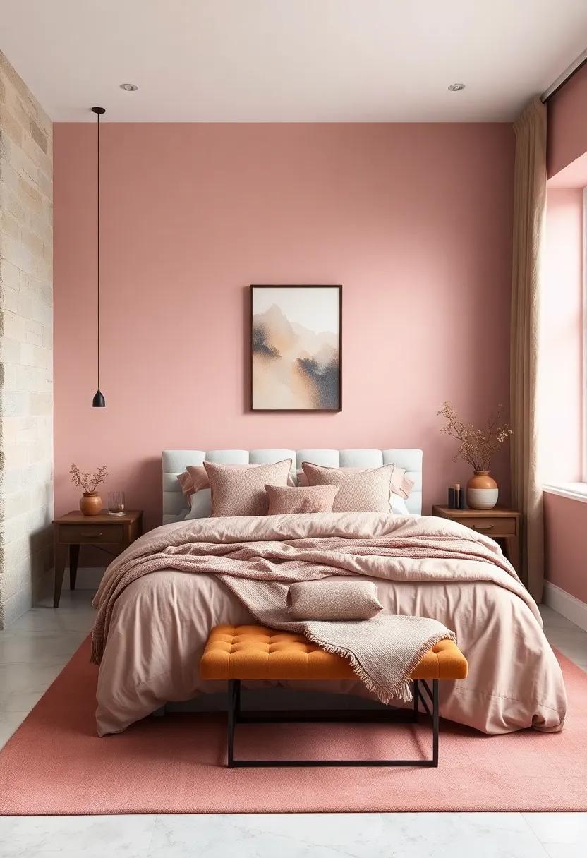Dusty Rose: This gentle blush color adds ​warmth and softness to your bedroom, creating a cozy and inviting retreat