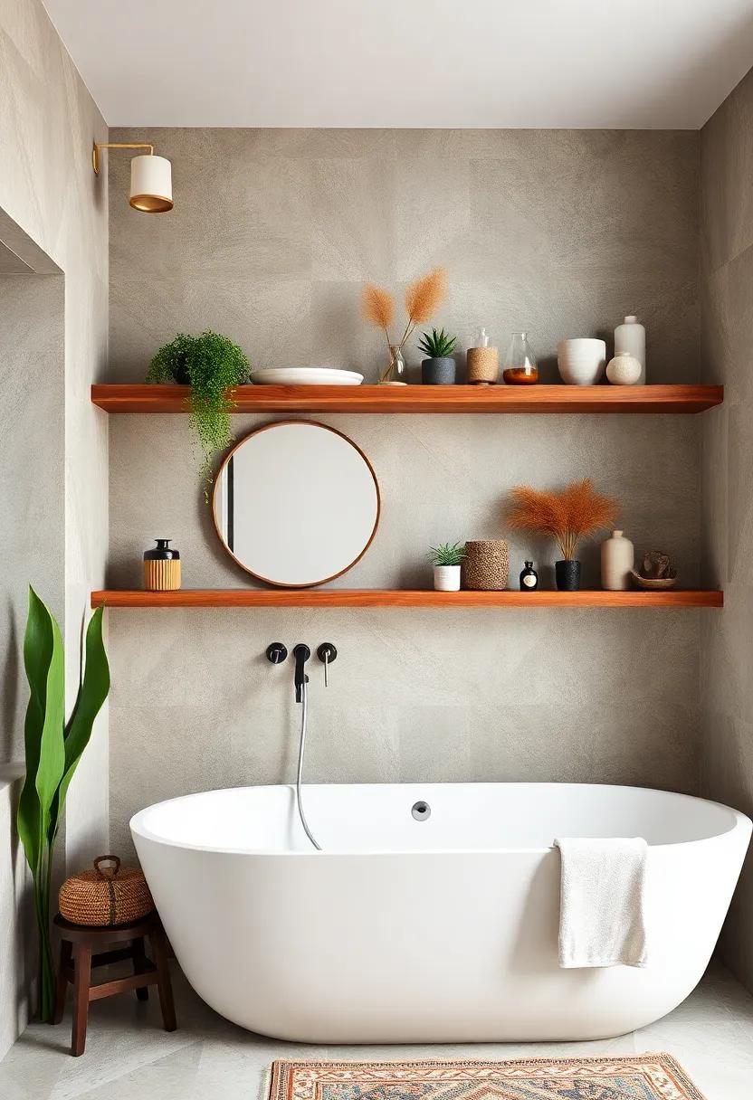 Embrace Natural Materials:​ Incorporate ⁢wooden open shelves‌ crafted‌ from reclaimed wood‌ to add warmth and ⁢rustic charm to your bathroom