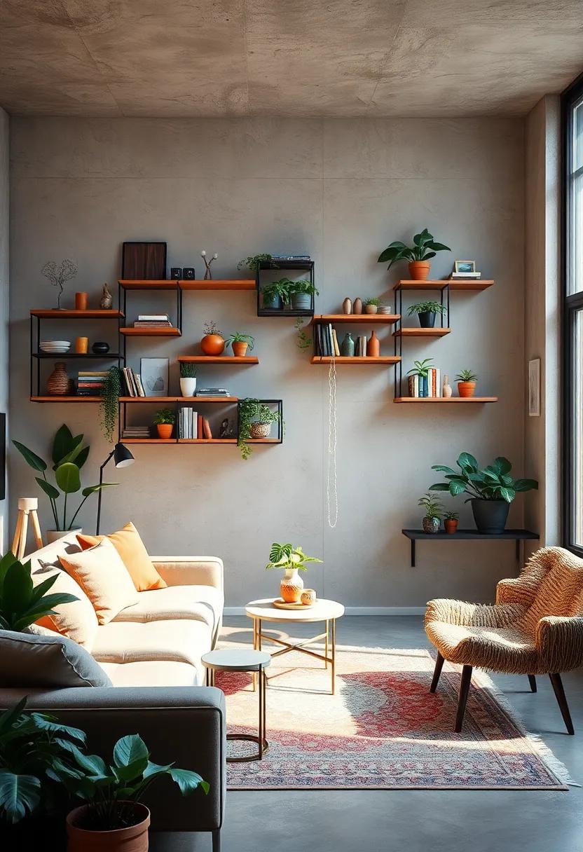 Functional wall art: Install⁢ shelves that ⁤double as ‌decorative space⁤ for plants and books while‍ also contributing to the overall aesthetics