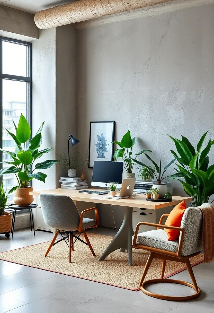 Nature indoors: Bring the outside in by incorporating houseplants that not only enhance the décor but also promote wellness and concentration