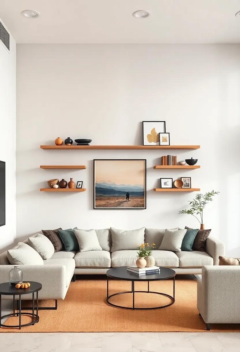 Layered Levels: use varying heights of floating shelves ⁣to add dimension ⁣and drama,‍ giving your living ‍room a unique visual⁢ appeal