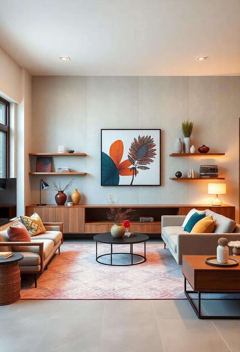 Unexpected Angles: Tilt artwork or decor slightly⁢ off-center on ⁢your shelves to add a playful twist​ to your living space